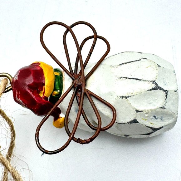 Set Of 3 Christmas SnowmanThemed Ornaments Resin Ceramic Paper Vintage - Picture 7 of 15